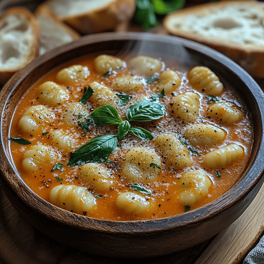 Die Gemütliche Cremige Tomatensuppe mit Gnocchi ist nicht nur ein einfaches Gericht, sondern ein wahres Komfortessen, das die Seele wärmt und den Körper nährt. Diese Suppe ist perfekt für kalte Tage, wenn man sich nach etwas Herzhaftem und Beruhigendem sehnt. Tomatensuppe hat in vielen Küchen der Welt einen besonderen Platz, da sie nicht nur köstlich ist, sondern auch eine Vielzahl von Aromen und Texturen vereint. Die Kombination von fruchtigen, süßen Tomaten mit zarten Gnocchi schafft ein harmonisches Geschmackserlebnis, das sowohl sättigend als auch befriedigend ist.