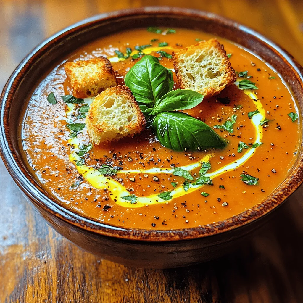 Wenn es um komfortable und gesunde Küche geht, gibt es kaum etwas Besseres als eine frisch zubereitete Tomaten-Basilikum-Suppe. Diese himmlische cremige Suppe ist nicht nur ein Genuss für den Gaumen, sondern auch eine wahre Wohltat für den Körper. Sie vereint die Aromen reifer Tomaten, frischen Basilikums und einer cremigen Konsistenz, die sie zu einem perfekten Begleiter für jede Mahlzeit macht. Ob als Vorspeise, Hauptgericht oder einfach nur als Snack – diese Suppe ist vielseitig und leicht zuzubereiten.