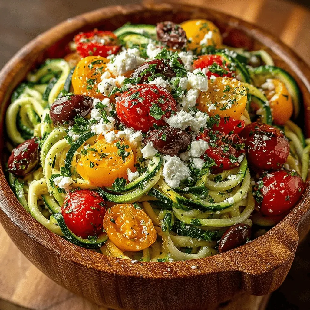 Der frische Zucchini-Nudelsalat à la Griechisch ist eine köstliche und gesunde Variante eines traditionellen griechischen Salats, die nicht nur leicht zuzubereiten ist, sondern auch voller Aromen und Nährstoffe steckt. Dieses bunte Gericht ist perfekt für warme Sommertage, Grillpartys oder als Beilage zu einem Hauptgericht. Mit seinen knackigen Zucchini-Nudeln, frischen Gemüsesorten und dem aromatischen Feta-Käse bringt dieser Salat den Geschmack Griechenlands auf Ihren Tisch.