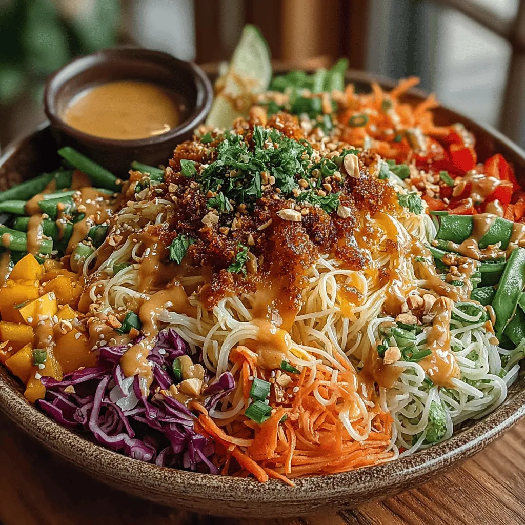 Der „Knusprige Asiatische Nudelsalat mit Cremiger Erdnusssauce“ ist ein erfrischendes, leichtes Gericht, das die Aromen Asiens perfekt vereint. Ursprünglich aus der asiatischen Küche stammend, kombiniert dieses Rezept die knusprige Textur von frischem Gemüse mit der cremigen Konsistenz einer Erdnusssauce. Diese Kombination ist nicht nur geschmacklich ein Erlebnis, sondern auch visuell ansprechend. Der Salat eignet sich hervorragend als Beilage zu asiatischen Hauptgerichten oder als leichtes Mittagessen an warmen Tagen.