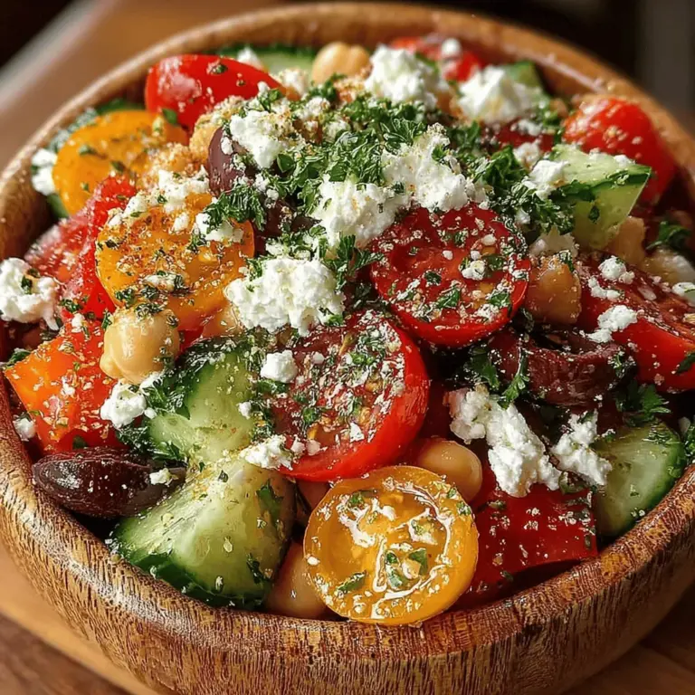 Der Kichererbsen Griechischer Salat ist eine erfrischende und nahrhafte Kombination, die perfekt für warme Sommertage oder als gesunde Beilage zu jedem Gericht geeignet ist. Mit seinen bunten Zutaten und dem aromatischen Dressing bringt dieser Salat die Aromen des Mittelmeers direkt auf Ihren Tisch. Nicht nur ist er eine wahre Geschmacksexplosion, sondern er ist auch vollgepackt mit Nährstoffen, die für eine ausgewogene Ernährung wichtig sind.