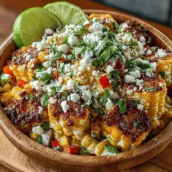 Zesty Mexican Street Corn Salad, oder auf Spanisch *Esquites*, ist ein erfrischendes und geschmackvolles Gericht, das die lebendigen Aromen Mexikos auf den Tisch bringt. Inspiriert von der traditionellen Straßenküche, vereint dieser Salat die Süße von Mais mit dem würzigen Kick von Jalapeños und der Cremigkeit von Cotija-Käse. Dieses Rezept ist nicht nur eine Gaumenfreude, sondern auch eine hervorragende Möglichkeit, frisches Gemüse in Ihre Ernährung zu integrieren.