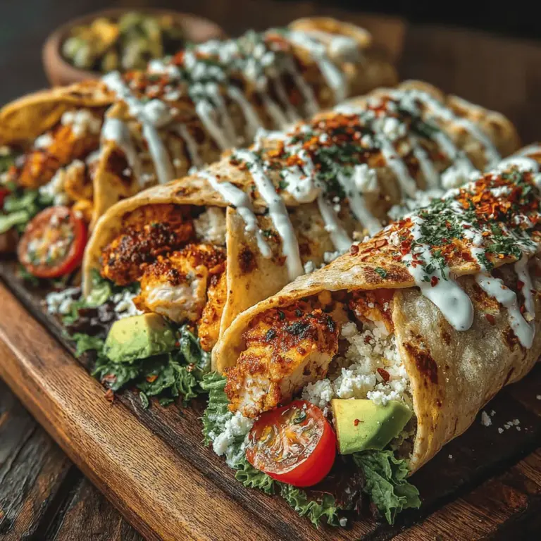 Willkommen in der köstlichen Welt der feurigen Caesar-Salat-Wraps mit Hähnchen! Dieses Rezept kombiniert die klassischen Aromen eines Caesar-Salats mit dem praktischen, tragbaren Format eines Wraps. Ideal für ein schnelles Mittagessen, ein leichtes Abendessen oder sogar für einen geselligen Snack bei einer Feier – diese Wraps bieten nicht nur einen Geschmackskick, sondern sind auch eine gesunde Wahl für alle, die Wert auf frische Zutaten legen. Die Kombination aus zartem Hähnchen, knackigem Römersalat, cremigem Caesar-Dressing und würzigen Chiliflocken sorgt für ein unverwechselbares Geschmackserlebnis.
