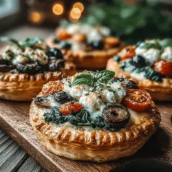 Willkommen in der Welt der mediterranen Küche! Die Mini Gemüse-Schmelztörtchen sind nicht nur ein Fest für die Augen, sondern auch für den Gaumen. Diese köstlichen kleinen Törtchen sind perfekt als Vorspeise, Snack oder sogar als Teil eines Buffets. Sie vereinen die Aromen reifer Kirschtomaten, frischem Babyspinat, herzhaften Kalamata-Oliven und dem unverwechselbaren Geschmack von Feta- und Mozzarella-Käse in einem knusprigen Blätterteig.