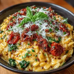 Willkommen in der Welt der italienischen Küche! Heute präsentiere ich Ihnen ein köstliches Rezept für cremigen Orzo mit getrockneten Tomaten, das nicht nur einfach zuzubereiten ist, sondern auch ein wahres Geschmackserlebnis bietet. Orzo, eine Reis-ähnliche Pasta, ist in der italienischen Küche sehr beliebt und bringt in Kombination mit frischen Zutaten und einer cremigen Sauce ein Stück mediterranes Flair auf den Tisch. Dieses Gericht eignet sich perfekt als Hauptspeise oder als Beilage zu einem festlichen Menü.